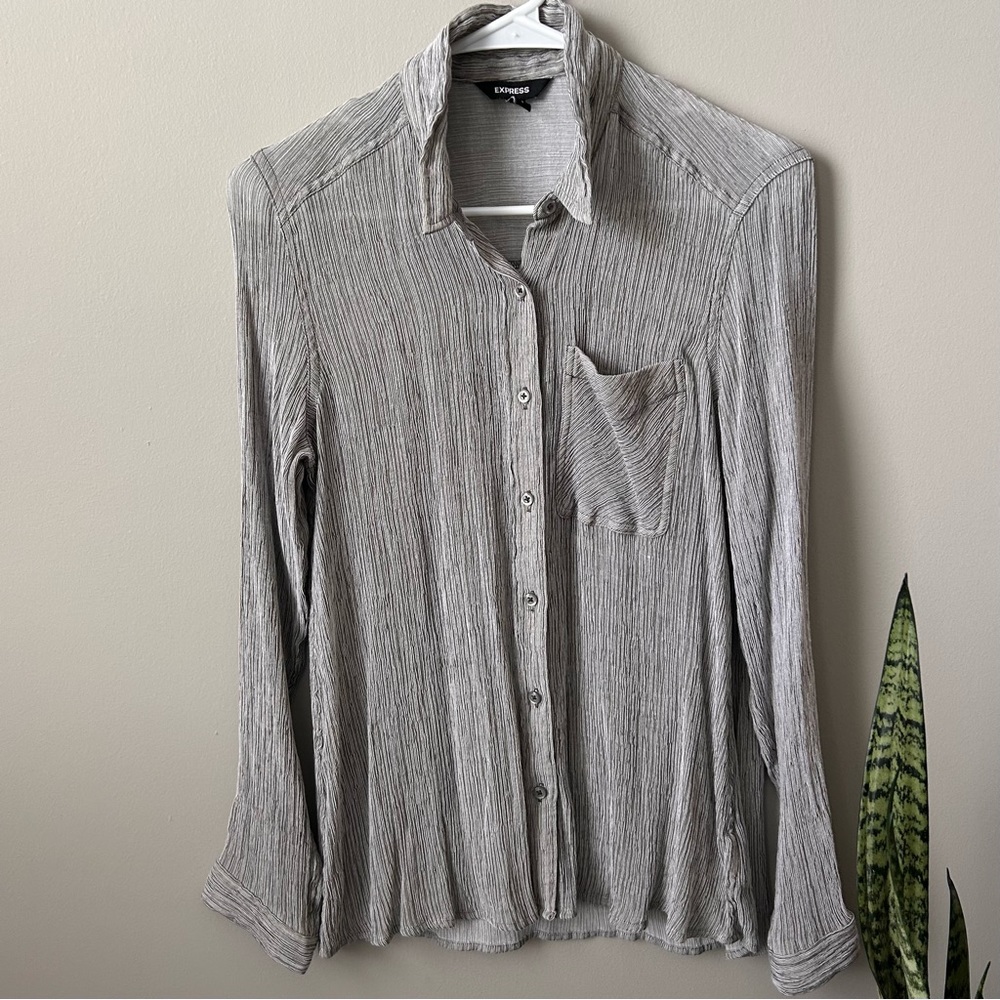 Express Gray and Black Small Button Down